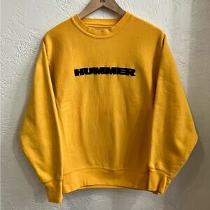 VTG Steve & Barrys Sweatshirt Mens XS Yellow Hummer Pullover Crew Neck Y2K